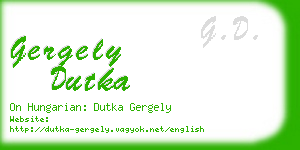 gergely dutka business card